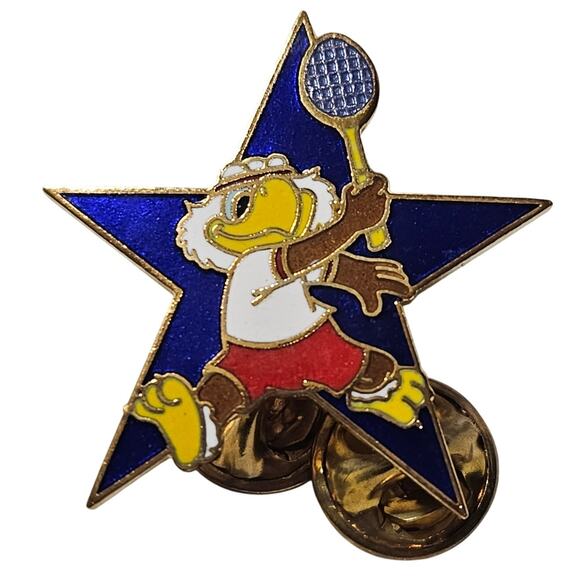 1984 Las Angeles Olympic Game Pin Eagle Tennis - Picture 1 of 2